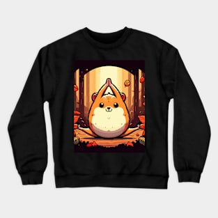 Cute cartoon fall hamster yoga Crewneck Sweatshirt